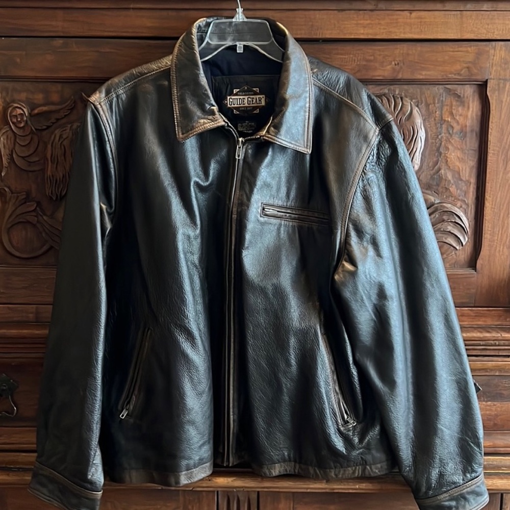 Vintage Dark Brown Leather Jacket
